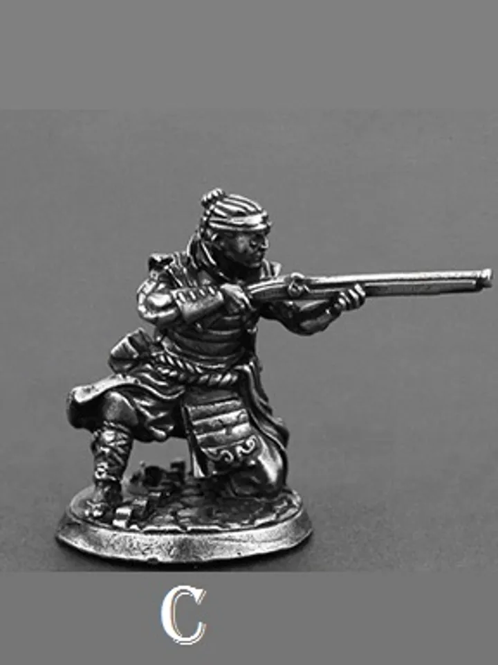 Japanese Shogunate samurai figurines, copper miniatures, tabletop wargaming fantasy miniature figures.