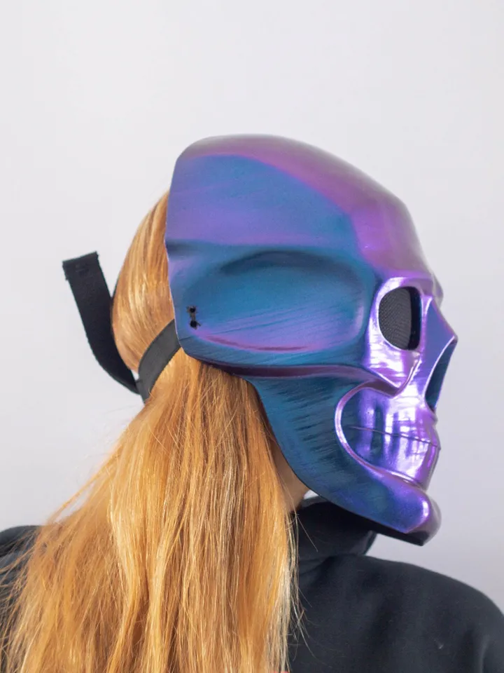 Human Skull Mask, Chameleon Skull Mask, Cosplay Mask, Horror Mask, Moriarty Mask for Halloween Photoshoot or Cosplay, chameleon color