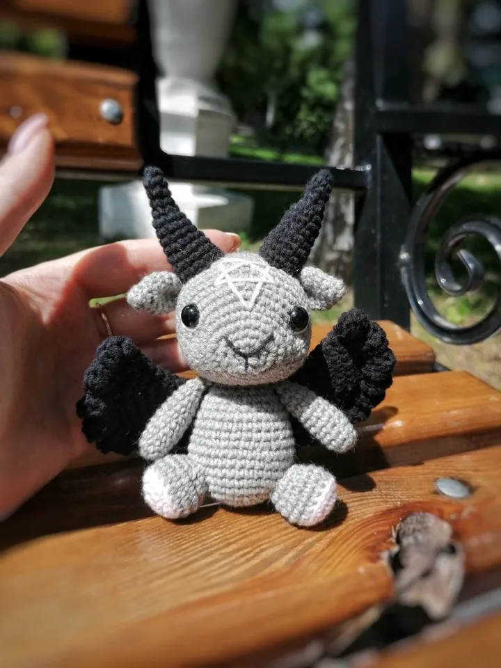 PDF CROCHET PATTERN Baphomet, occult toy, cute little goat, baby baphomet , baphomet amigurumi, cute baphomet, crochet baphomet, tutorial