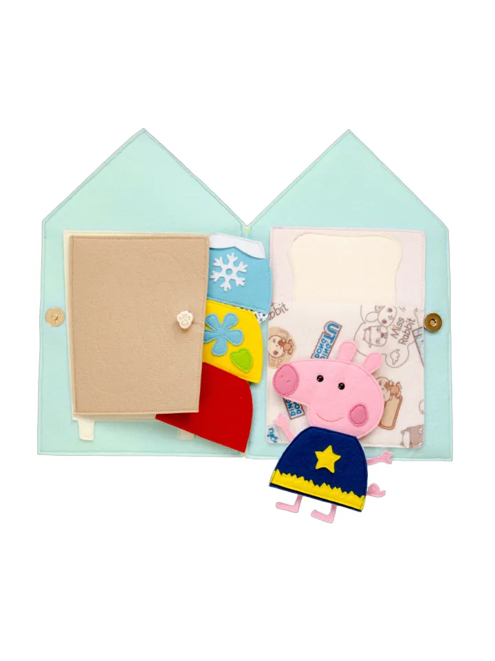 Peppa Pig Doll House from felt, PDF pattern and instructions
