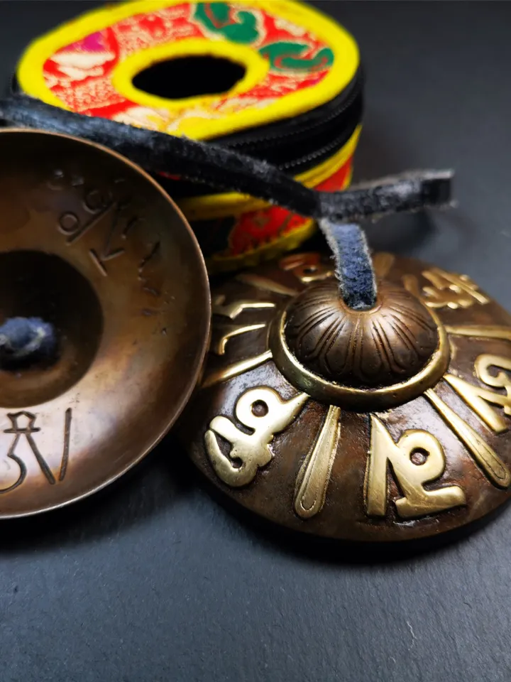 Gandhanra 8cm Tibetan Cymbals,OM Mantra Tingsha Bell,Buddhism Ritual Implement,Handmade in Nepal