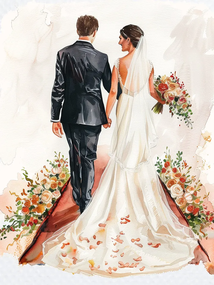 12 Wedding Couple PNG Pack for Wedding Invitation, Printable Watercolor clipart for sublimation, Digital download, Paper craft, junk journal