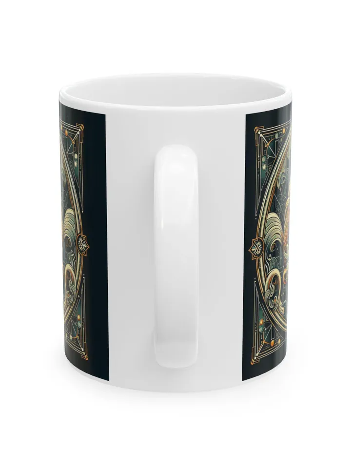 Acquarius Ceramic Mug | Art Deco Inspired Drinkware | Unique Gift for Astrology Lovers, Coffee Lovers, Home Decor, Birthday