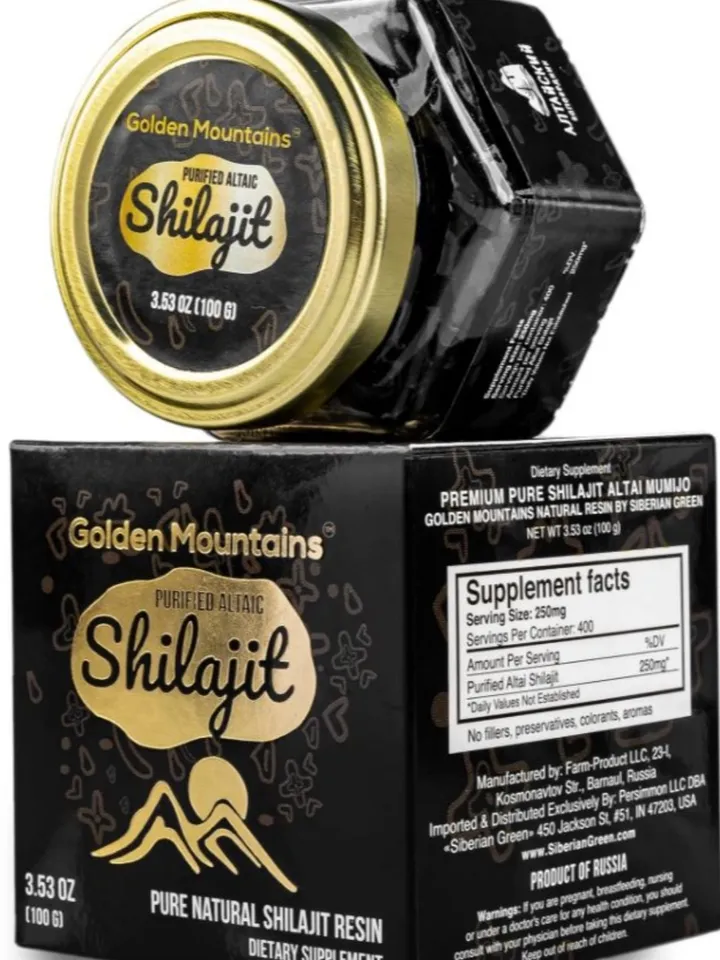 Golden Mountains Shilajit Resin Premium Pure Authentic Siberian Altai 100g 3.53oz - Measuring Spoon – Exclusive Quality