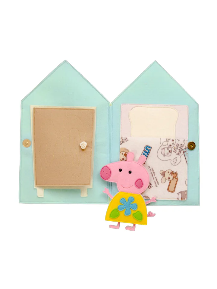Peppa Pig Doll House from felt, PDF pattern and instructions