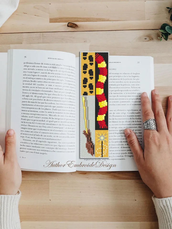 Magic bookmark cross stitch pattern PDF download Wizarding world cross stitch chart, Easy bookmark pattern digital PDF, Wizard school #B357