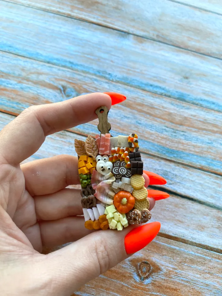 Magnet Miniature Halloween Charcuterie Board with Polymer clay Souvenir