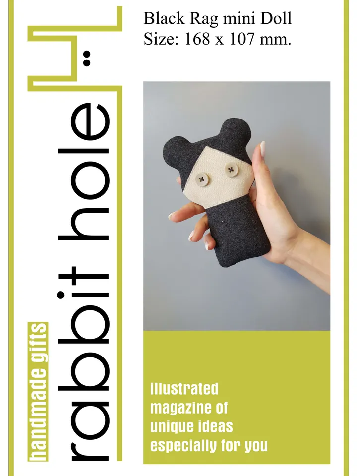 Mini doll sewing pattern PDF digital tutorial in English, rag doll sewing diy