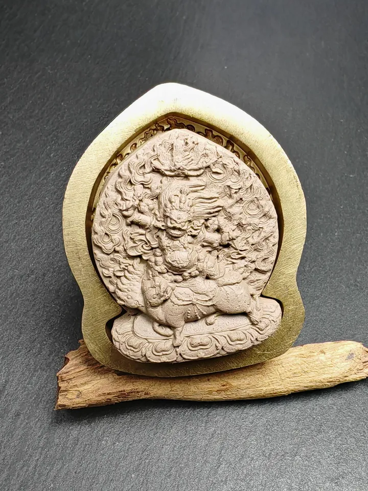 Dorje Gotrab Tsa Tsa Mold,Old Version Vajra Armor of Wrathful Guru Rinpoche,5cm Height,Gandhanra Unique Tibetan Buddha Tsha Tsha Mould