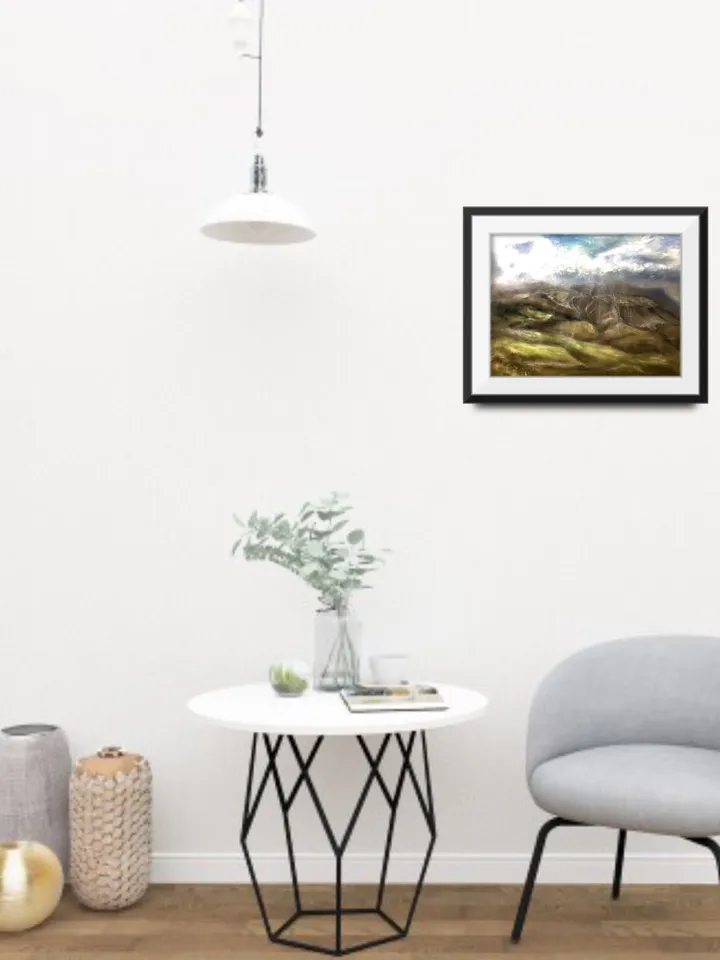 Landscape original pastel painting.Mountains painting.Hand made painting on pastelmat.