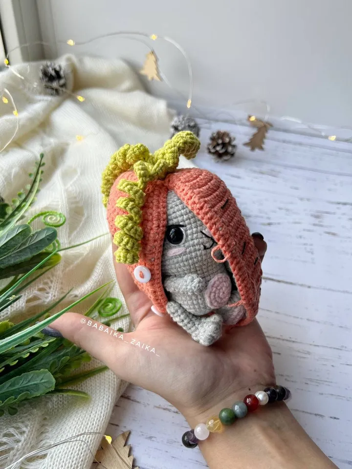 PDF Crochet Bunny Carrot Amigurumi Pattern, Easter Crochet Bunny Pattern, Cute amigurumi Bunny, Small Toy Pattern, Amigurumi Animal Pattern