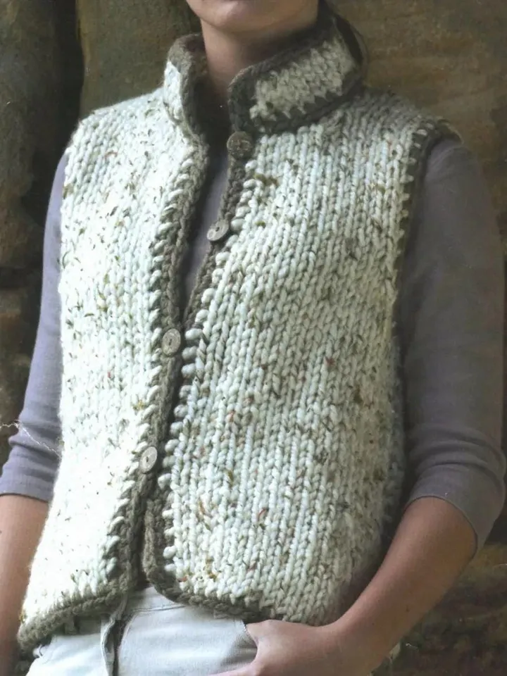 Waistcoat knitting pattern, easy waistcoat pattern, vest women pattern, knit gilet easy pattern pdf instant download