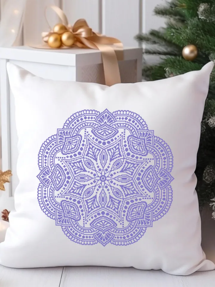 Flower mandala cross stitch pattern PDF download Mandala ornament cross stitch chart, Mandala pattern digital PDF, Mandala embroidery #M269