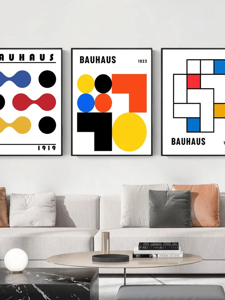 Bauhaus Poster Set of 12, green bauhaus poster, pink bauhaus poster, bauhaus print art, black bauhaus poster, Bauhaus Exhibition, digital