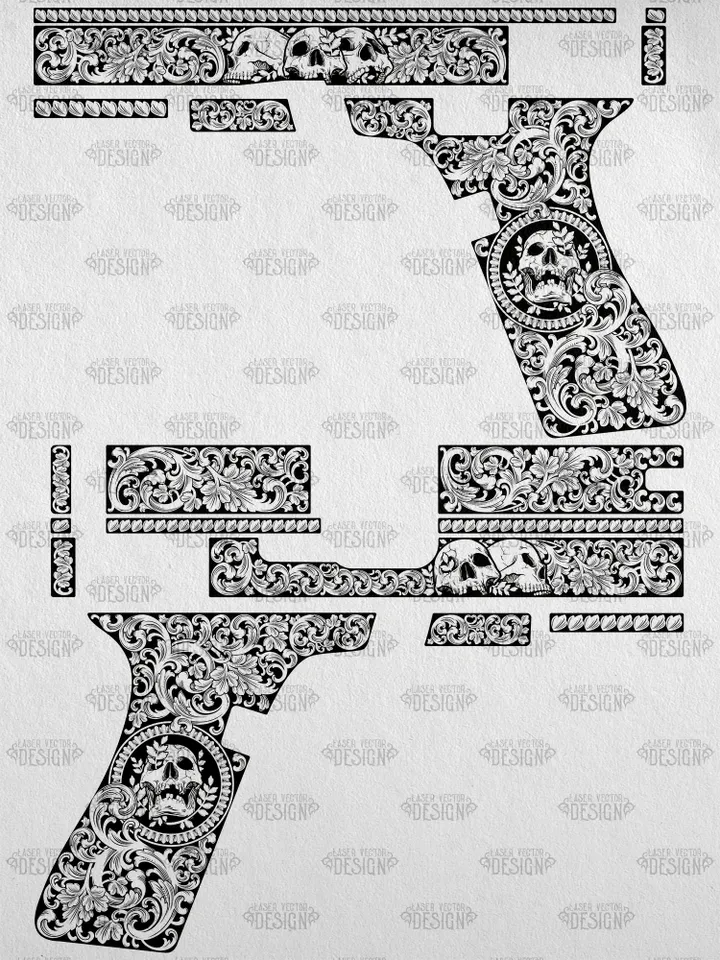 VECTOR DESIGN Glock 19 gen 4 Skulls and scrolls
