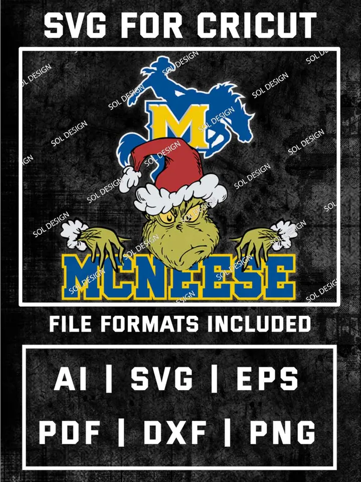 Grinch McNeese Cowboys SVG, NCAA SVG Design, NCAA McNeese Cowboys SVG, NCAA McNeese Cricut, Christmas Svg, Grinch svg, Digital Download