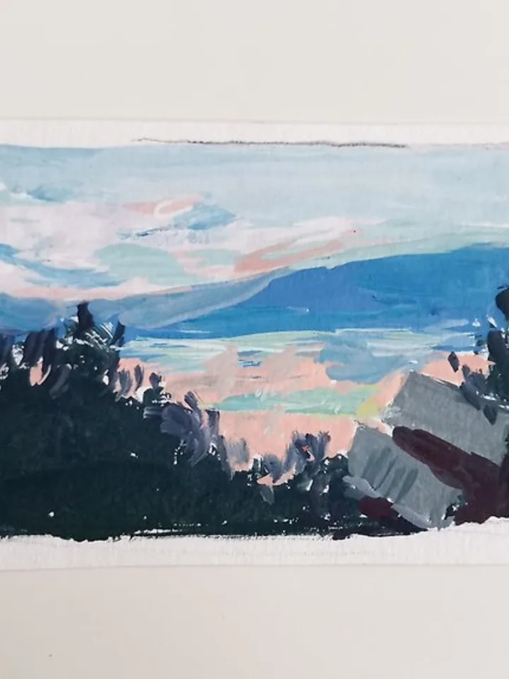 Huanshan landscape Original Design Mountain Small Painting Postcard Cute Art