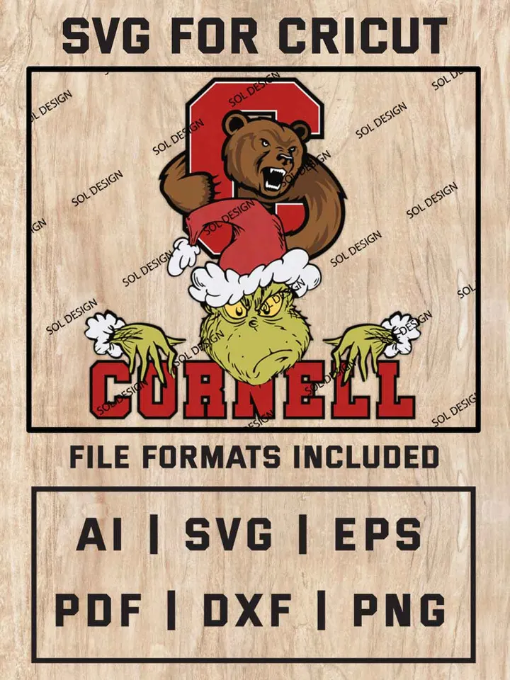 Grinch Cornell Big Red SVG, NCAA College Team SVG Design, NCAA Cornell Big Red SVG, NCAA Cornell Big Red Team Cricut, Christmas Svg, Grinch svg, Digital Download