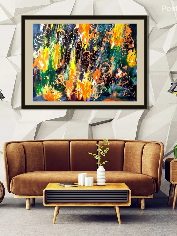 Holiday Firework Painting Art Abstract Large Original Artist Svinar Oksana