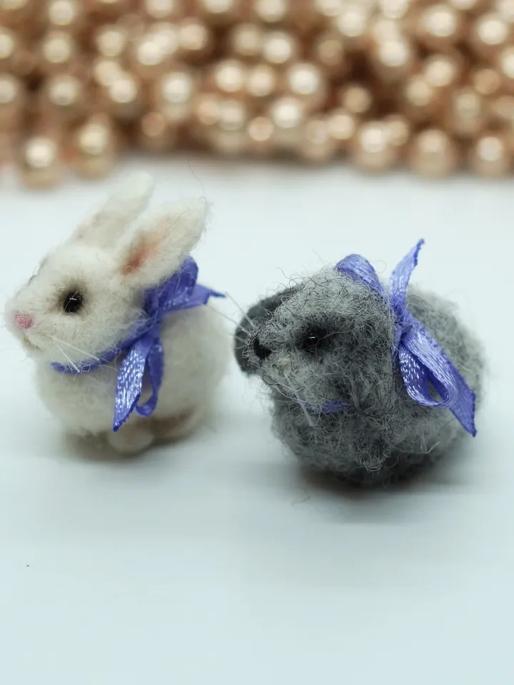 Carrot the rabbit, miniature needle felted animal, gift for her, tiny rabbit, made to order