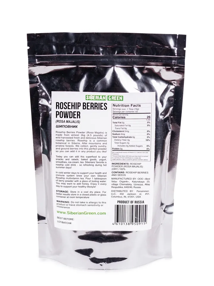 Siberian Rose Hips Powder 300g Rosehips Herbal Tea Flour from Wild Harvested Seeds