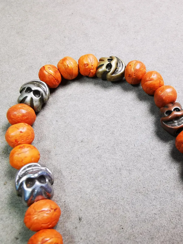 Gandhanra Handmade Tibetan Pendant Bead,Spacer Beads for Mala,Skull Citipati Bead for Prayer Beads,Jewelry Accessories