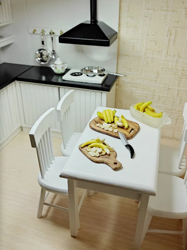 Realistic 1 12 scale bananas, Mini fruit, dollhouse, miniature, restaurant games, miniature, dollhouse miniature