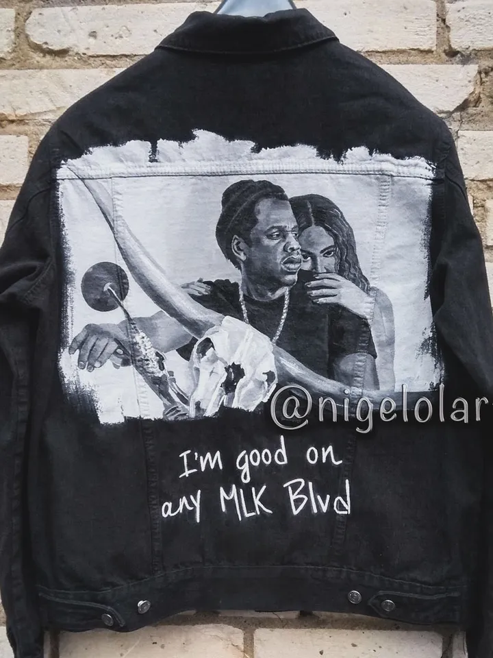 Beyonce Painted denim jacket Hiphop Personalized gift Custom denim jacket Shirt gift for her portrait painted