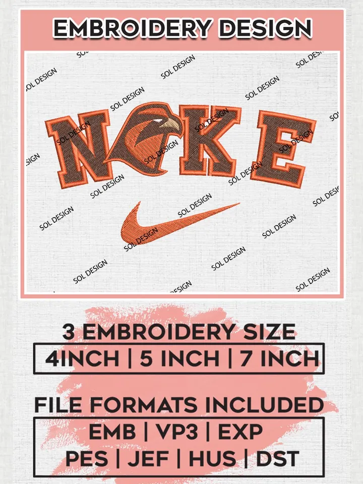 Nike Bowling Green Falcons Machine Embroidery Design, NCAA Bowling Green Falcons Embroidery Design Design files, NCAA Embroidery Designs, NCAA Machine Embroidery Designs, Digital Download