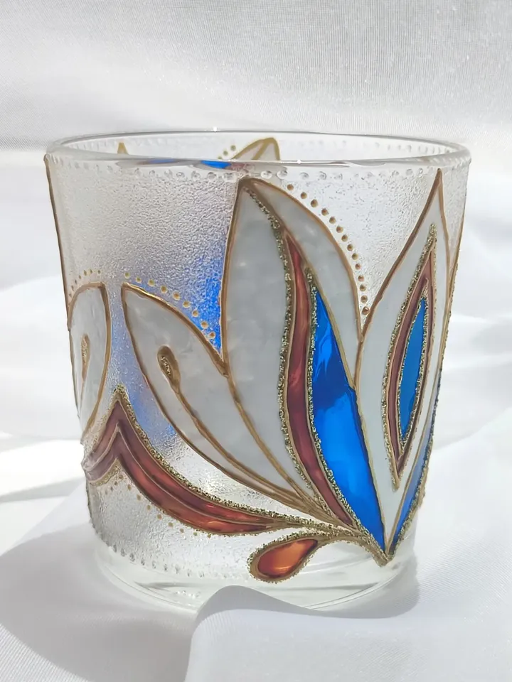 candlestick glass "Lotus in bloom"