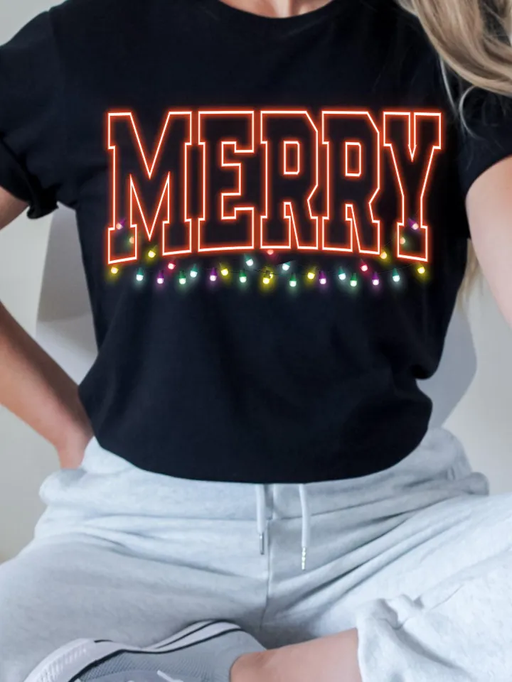 Merry Christmas embroidery Png, Merry Varsity, Neon Stars Sublimation Christmas Shirt Design, Digital Download | Neon Christmas png