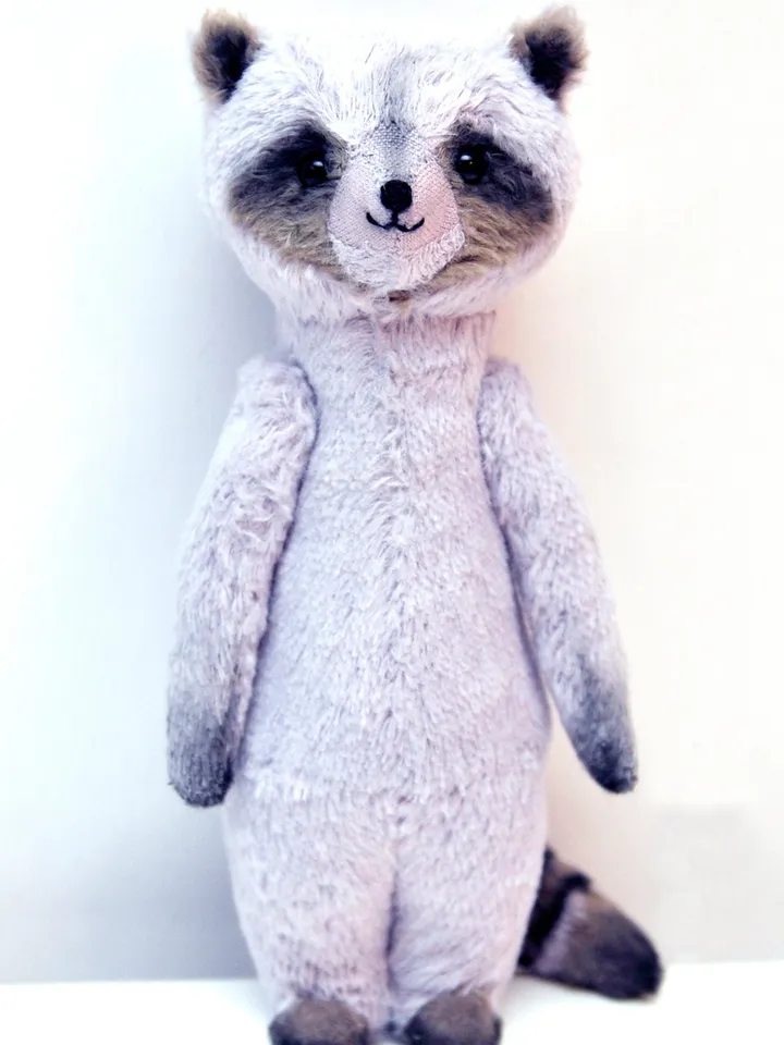 PDF Raccoon the Cutest Guy E-pattern for 8" (20cm) Artist teddy toy racoon/ coon sewing instructions anime teddy friend