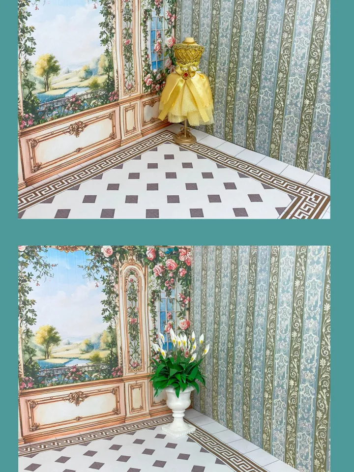 Digital printing. Wallpaper for a dollhouse. 1:12. Author's design.