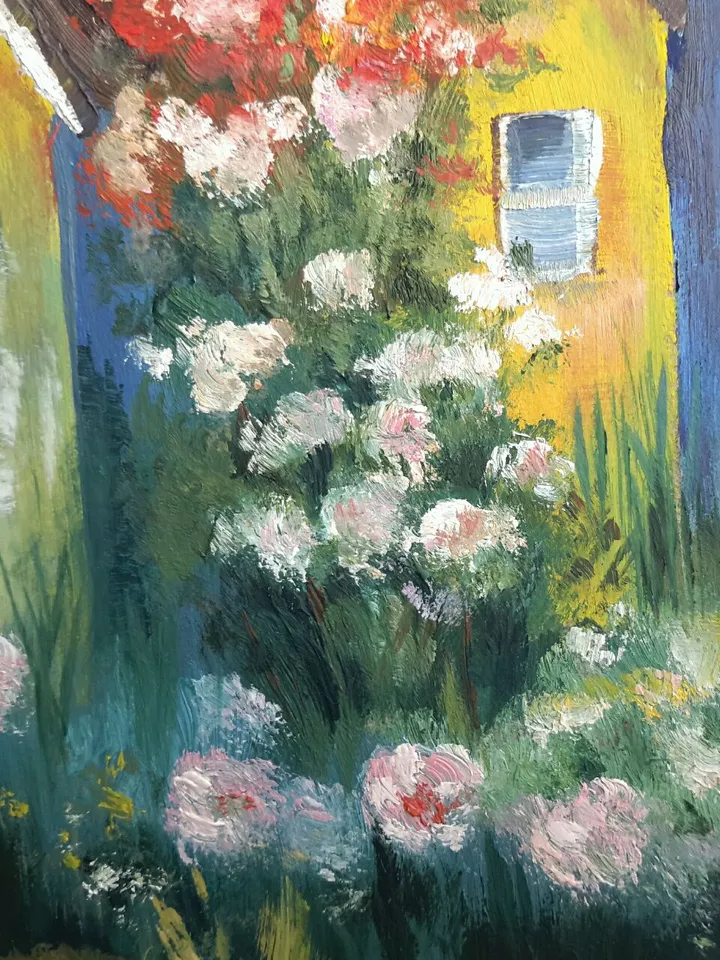 Colorful fairy-tale houses Original Oil Painting.