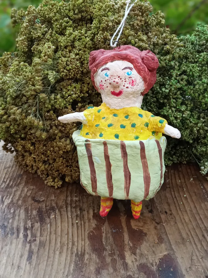 Funny Handmade Pendant Cupcake Girl Doll, Family Christmas Souvenir. Original decoration for the Christmas tree. Made in 1 copy. Free shipping