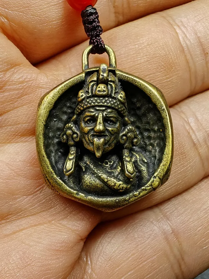 Double Faced Drashi Lhamo Amulet,Gandhanra Vintage Tibetan Buddhist Pendant,Zashi Lhamo,Buddhist Protective Charm,Spiritual Gift