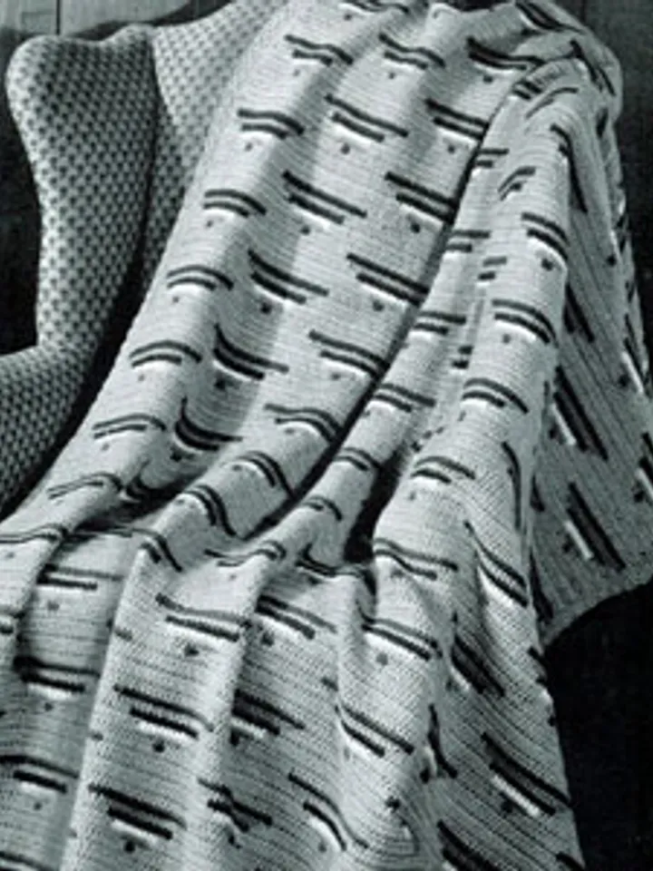 Crochet Pattern Vintage Afghan Wigwam Digital Download PDF