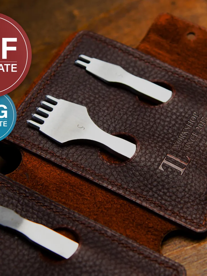 Hole Punch Leather Case PDF Pattern: Leathercraft Tools & Pen Case SVG Template