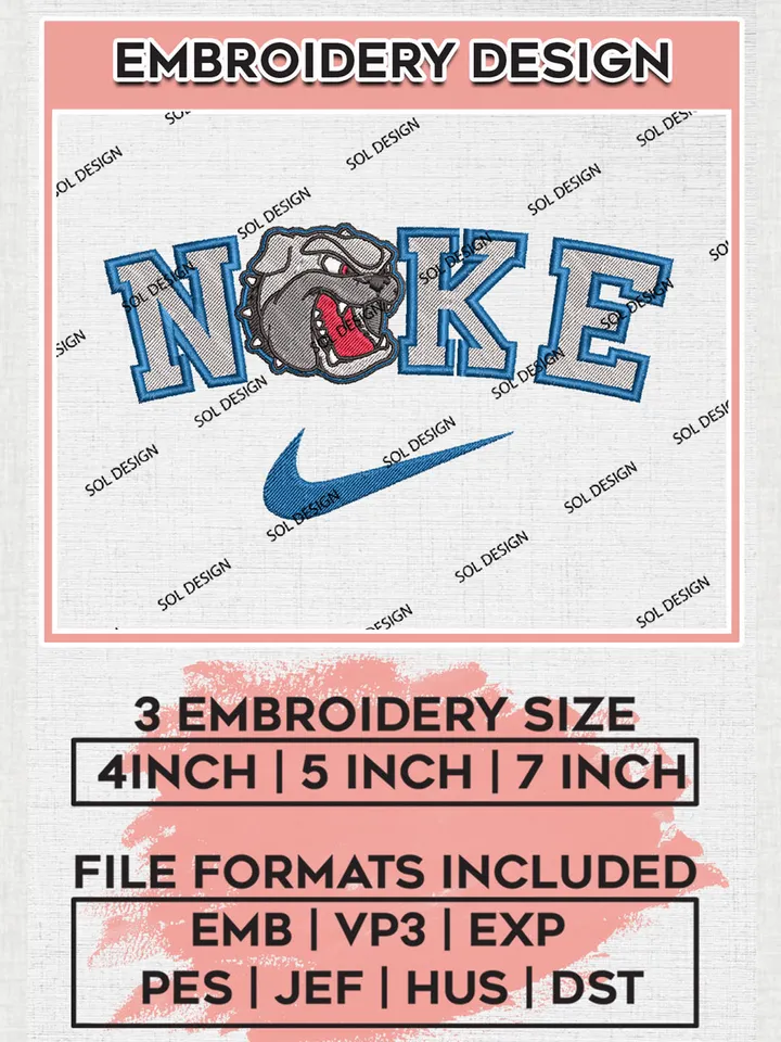 Nike UNC Asheville Bulldogs Machine Embroidery Design, NCAA UNC Asheville Bulldogs Embroidery Design Design files, NCAA Embroidery Designs, NCAA Machine Embroidery Designs, Digital Download