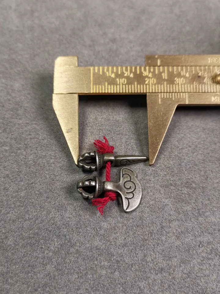 Gandhanra Handmade Tibetan Amulet Pendant,Mini Phurba and Kartika(knife of the dakinis) ,for Prayer Bead Counter,Mala Bead Accessories