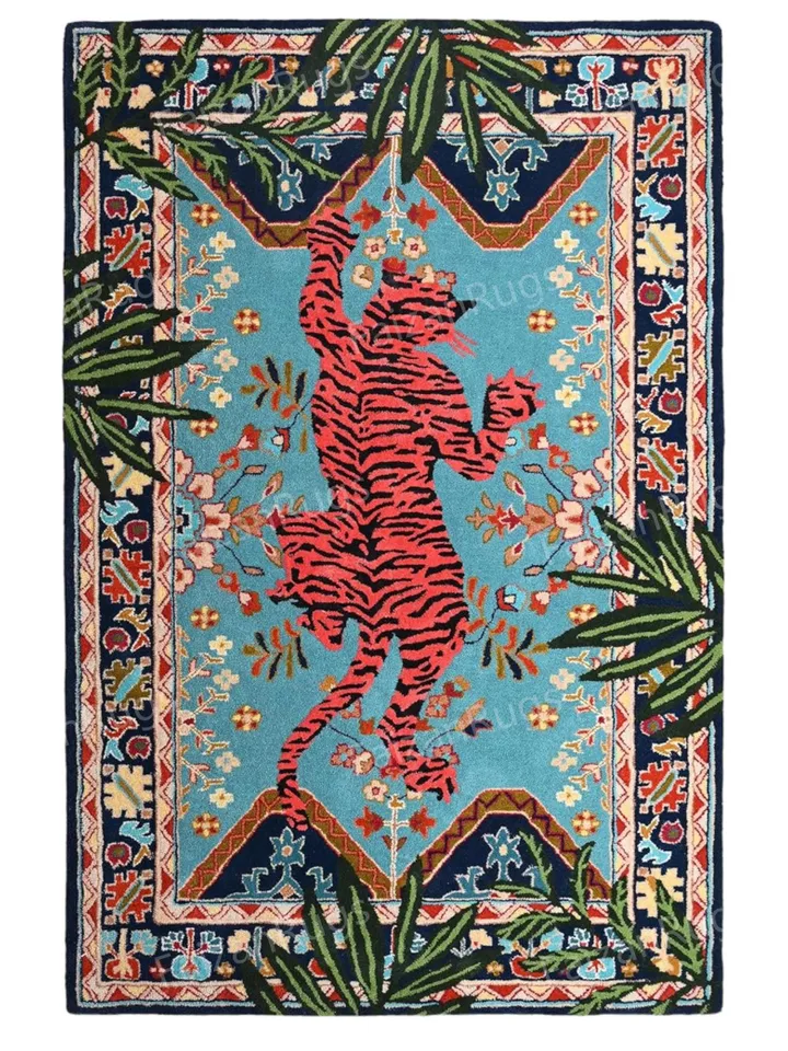 But 8x10 Jungle Majesty Handmade 100% Wool Rugs and Carpets | Handmade Carpet For Living Room | Dining Room | Hallway | Multi Room Carpets