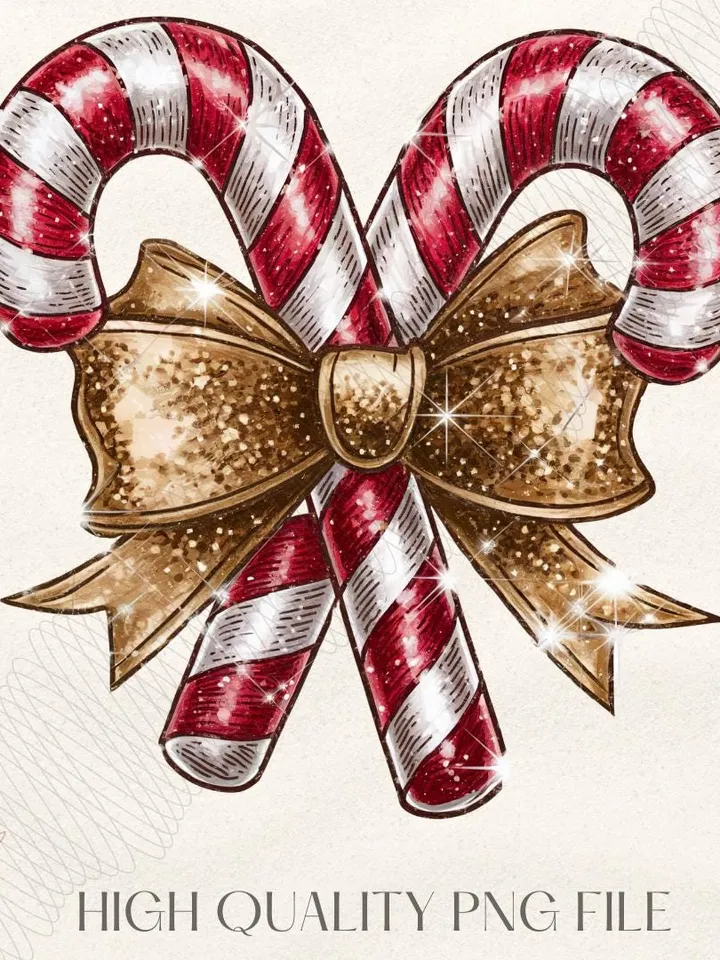 Candy Cane png Gold Christmas png Glitter Christmas png Coquette Holiday png Merry Christmas png Retro Christmas png Merry xmas png Disco