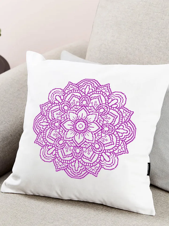 Flower mandala cross stitch pattern download PDF Mandala ornament embroidery PDF Monochrome cross stitch Floral ornament cross stitch #M75