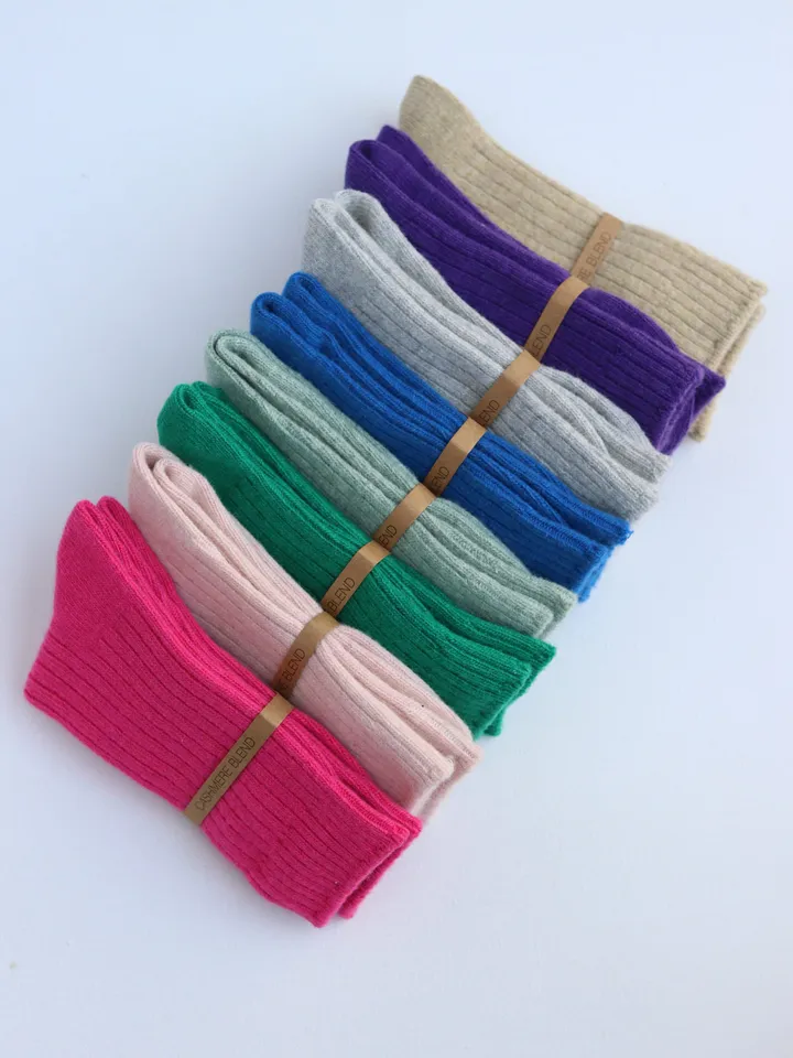 Wool Socks Women soft cozy hiking boot winter leg warmers, Girls ankle socks for school