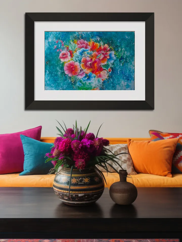 Oil Pastel Flowers Paintings Floral Heart