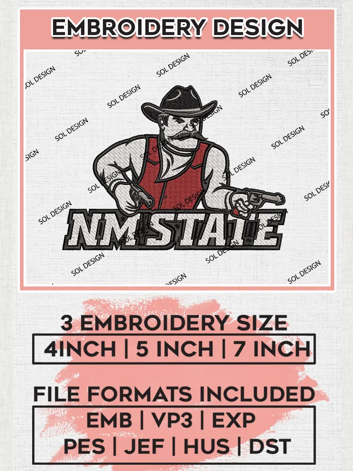 NCAA NM State Aggies Team Logo embroidery designs, NCAA New Mexico State Aggies Machine embroidery designs, NCAA College Team Logo embroidery designs, Machine embroidery designs, Digital Download