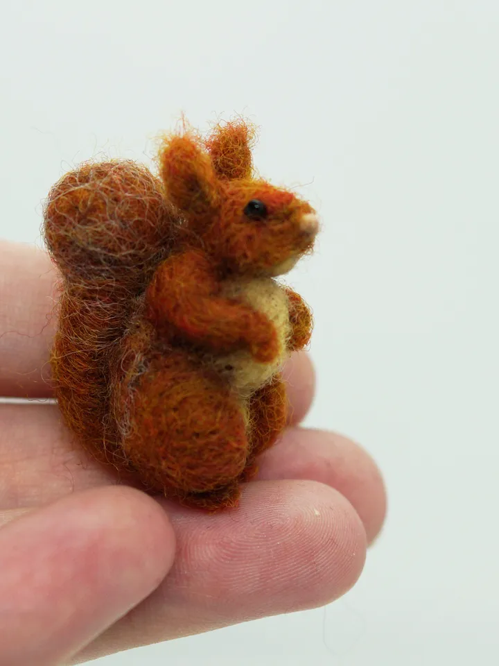 Roco the squirrel, miniature needle felted animal, cute squirrel, made to order