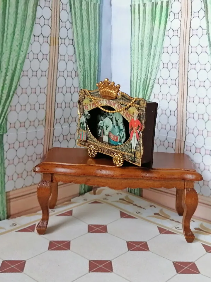 Circus. Puppet Circus, 1:12. Puppet Circus Theater. Handmade. Circus with an Elephant.