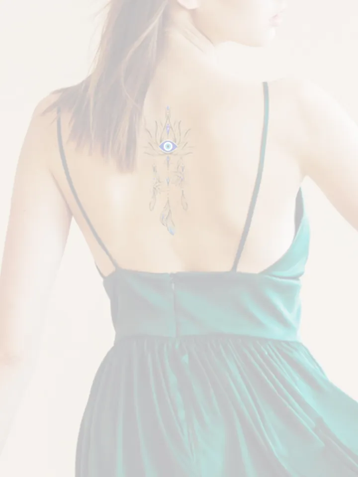 Evil Eye Tattoo Design Evil Eye Lotus Flower Tattoo Stencil Idea Sketch, Instant download PDF, JPG