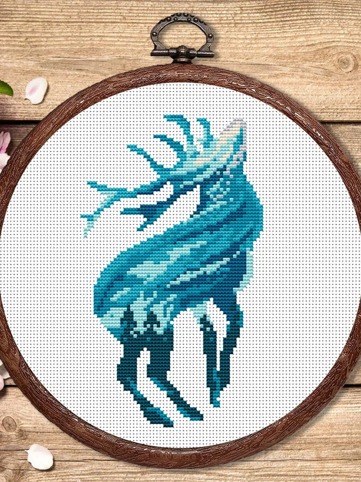 Deer Cross Stitch Pattern, Animal Cross Stitch, Embroidery Deer, Watercolor Deer Silhouette Cross Stitch, Modern Cross Stitch #anm021